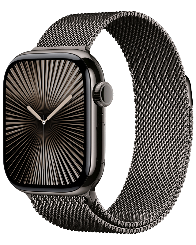 Apple Watch Series 10 GPS + Cellular 46mm Slate Titanium Case with Slate Milanese Loop M/L med abonnement
